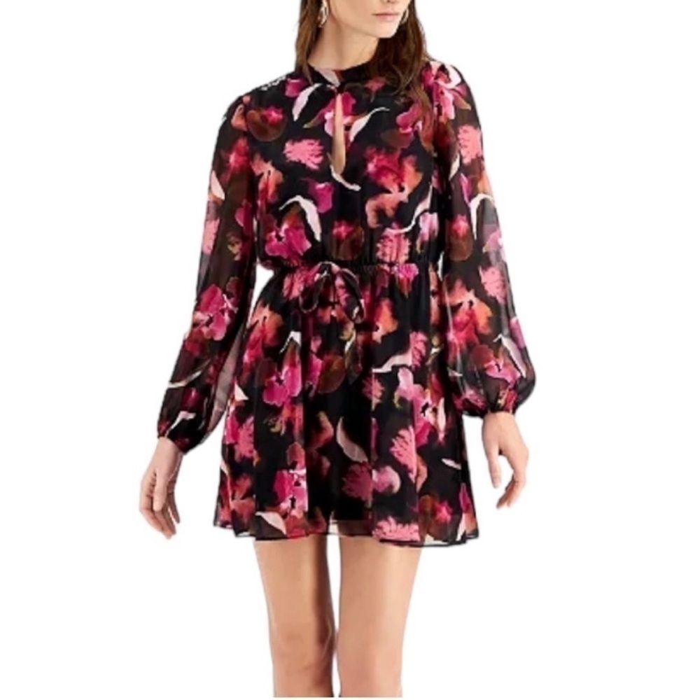 💟 2/$20 Bar Ill Pink Floral Open Back Mini Dress Large